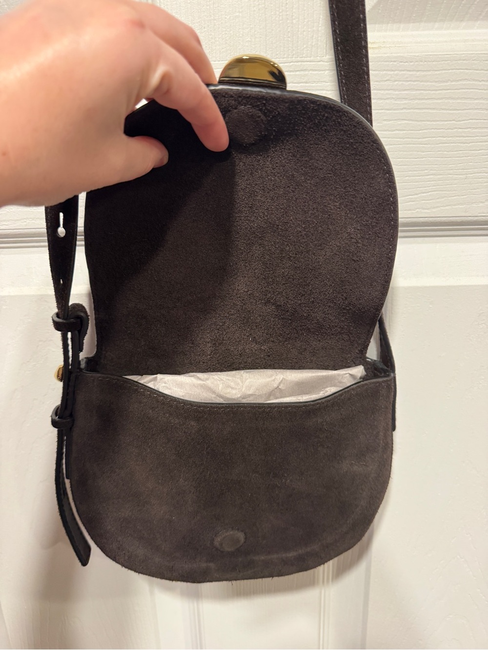 Madewell Brown Suede Crossbody Bag - Picture 3 of 3